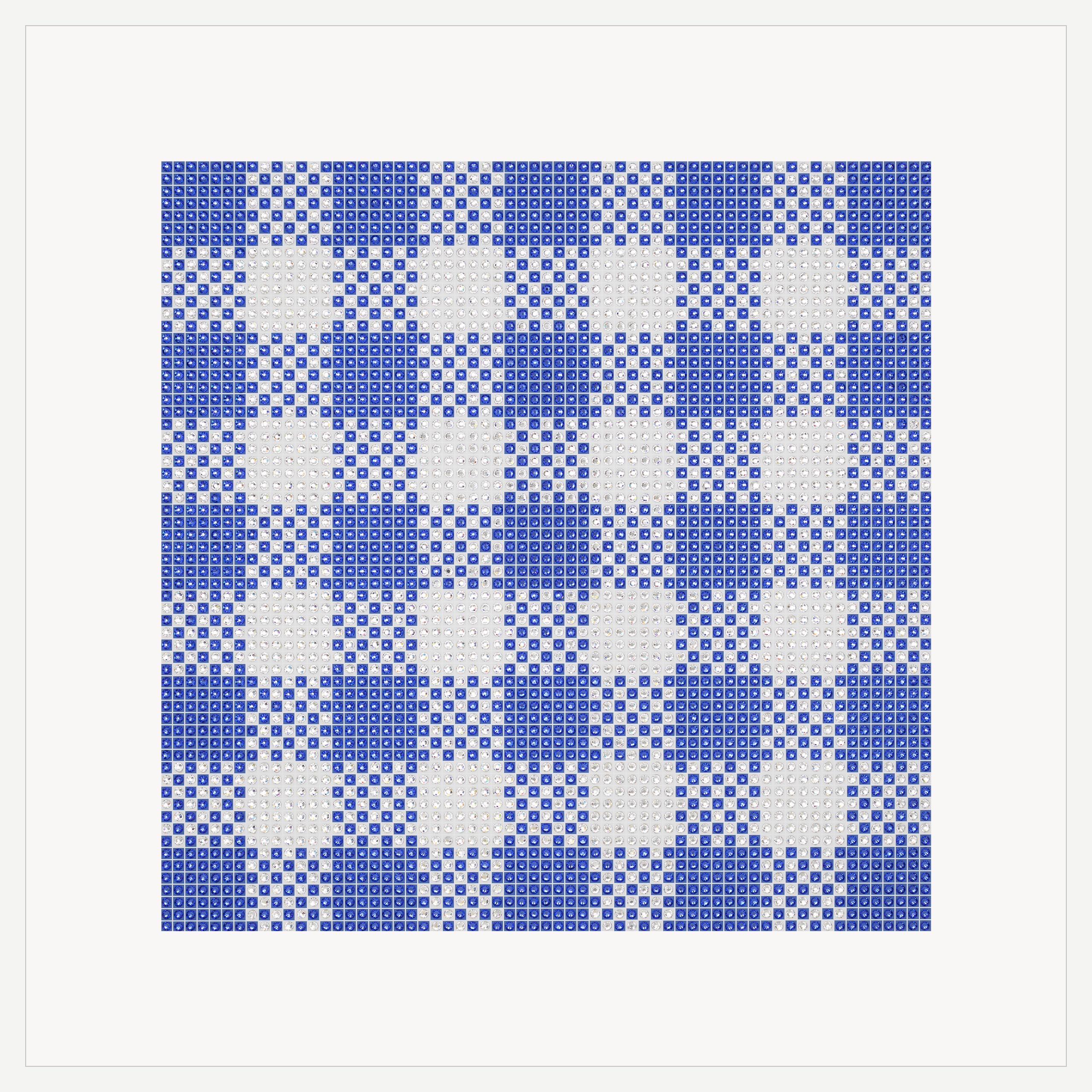 Blue Gingham - crystal art by Julia Roshkow