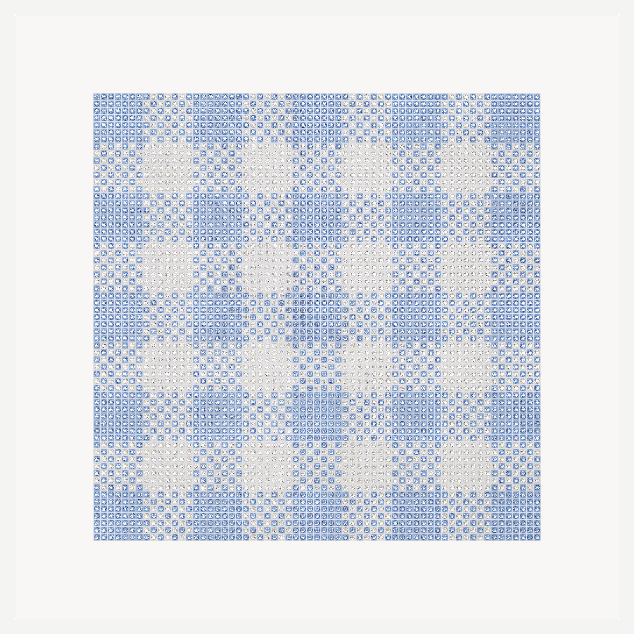 Light Blue Gingham - crystal art by Julia Roshkow